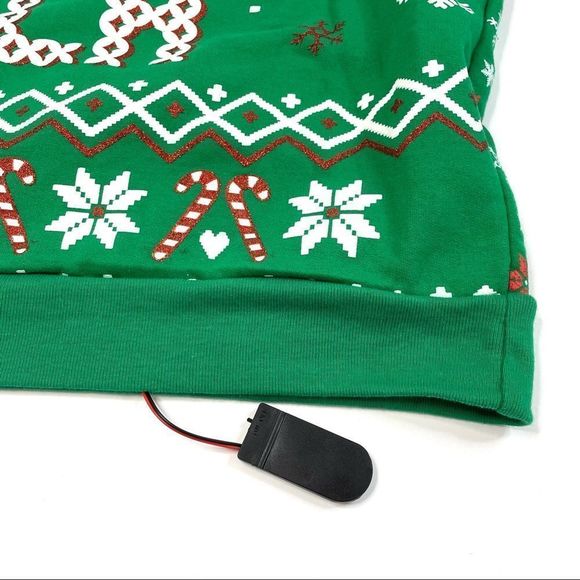 Fa La La Green Light Up Ugly Christmas Sweater - Picture 6 of 9